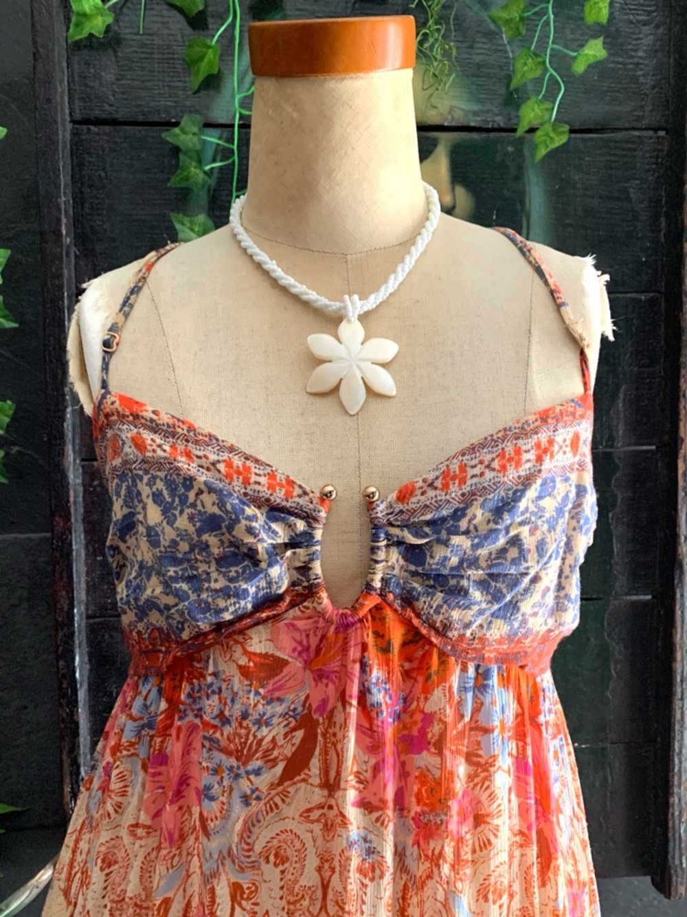 Free People Intimately “Give A Little” bohemian maxi slip dress in Cream combo-S - Picture 5 of 14